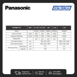 AC Panasonic Standard ½ PK tipe YN5AKJ — foto 2